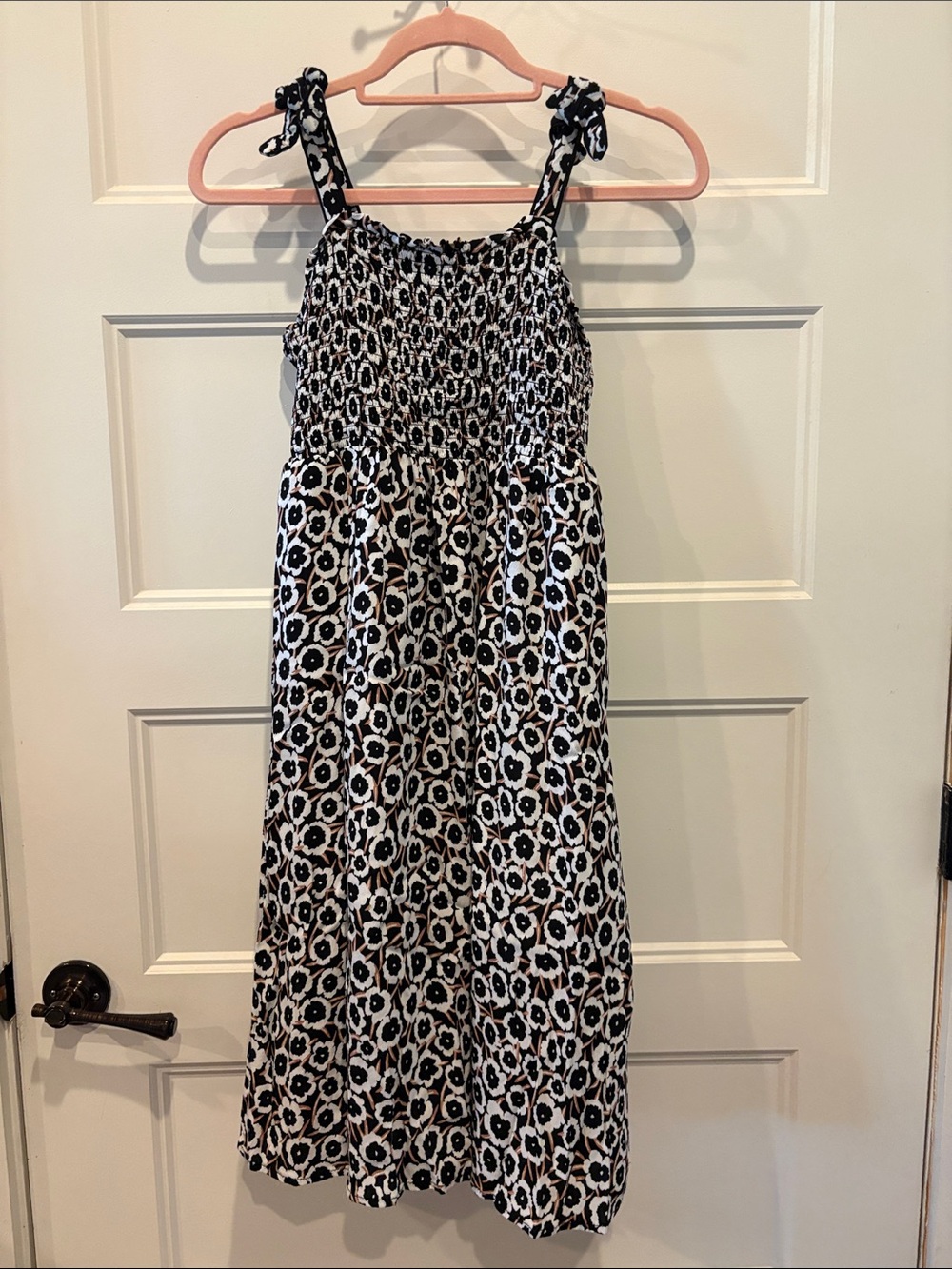 Diane Von Furstenberg Black and White Floral Print Girls Sundress